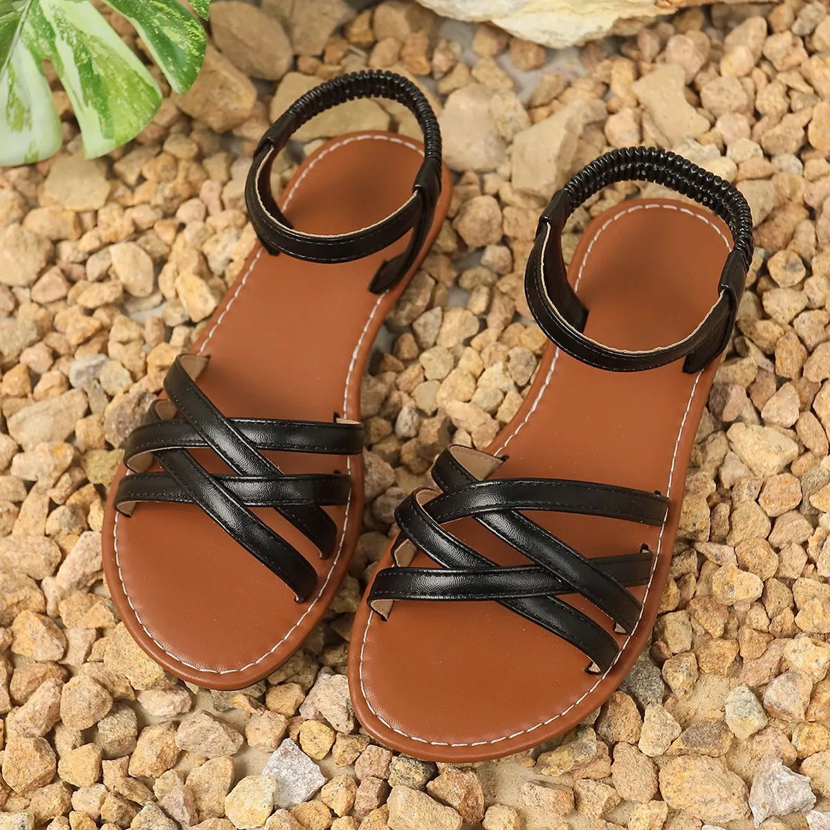 Strappy Ankle Strap Flat Sandals