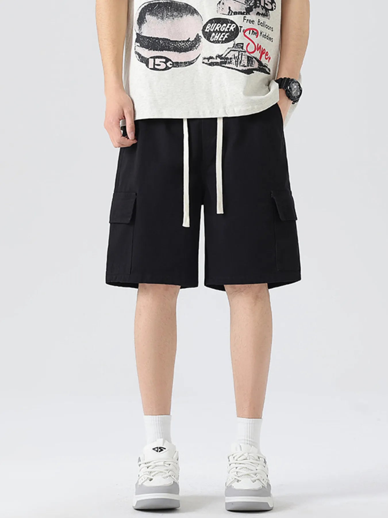 Men's Full Size Drawstring Loose Fit Shorts Plus Size