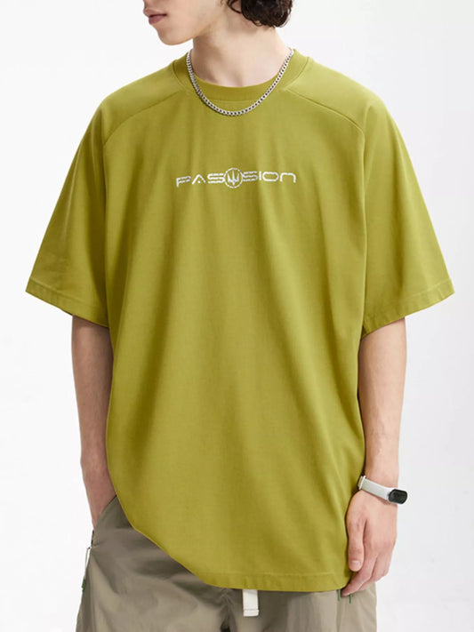 Men's Letter Round Neck Half Sleeve T-Shirt