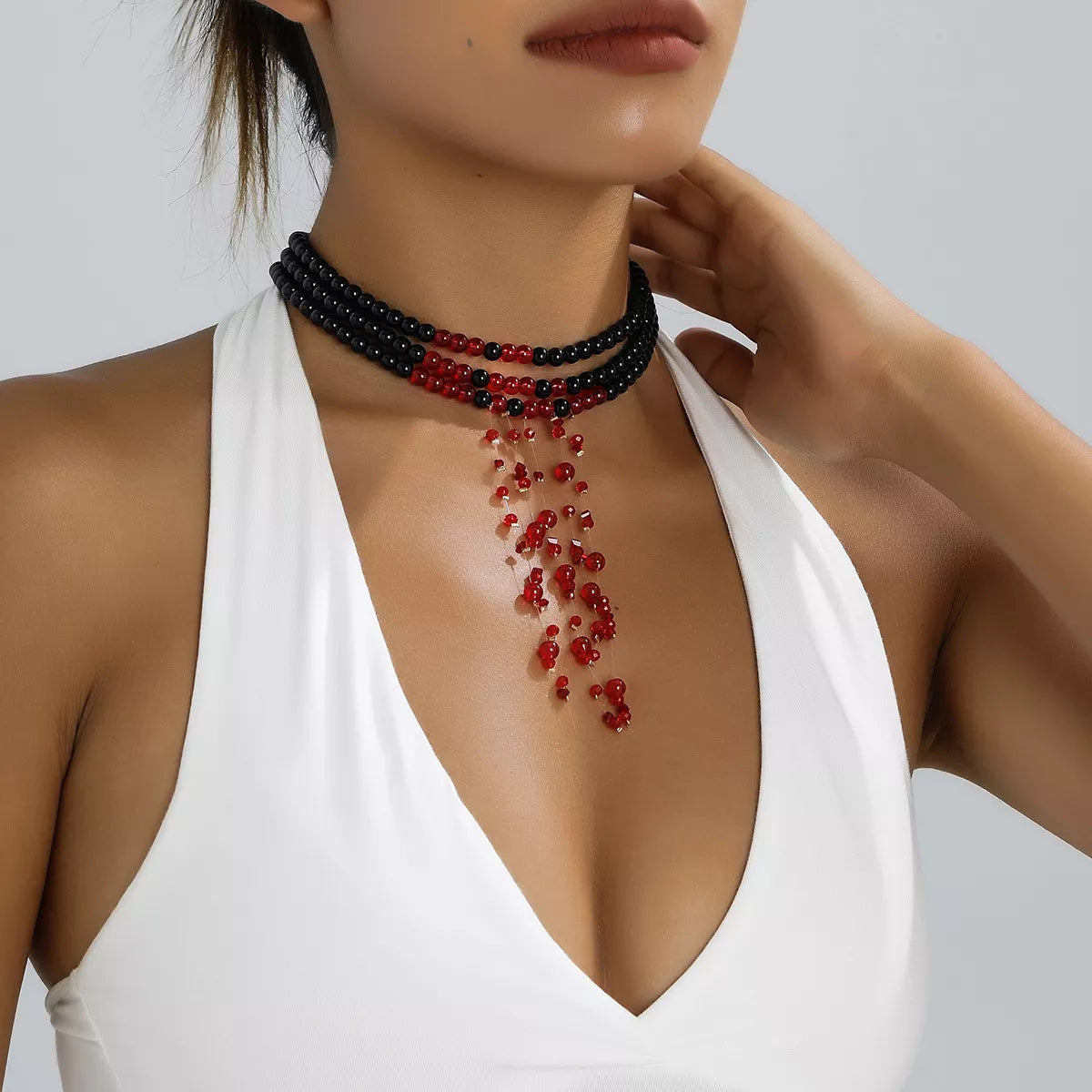 Halloween Multi-Layered Beaded Choker Necklace