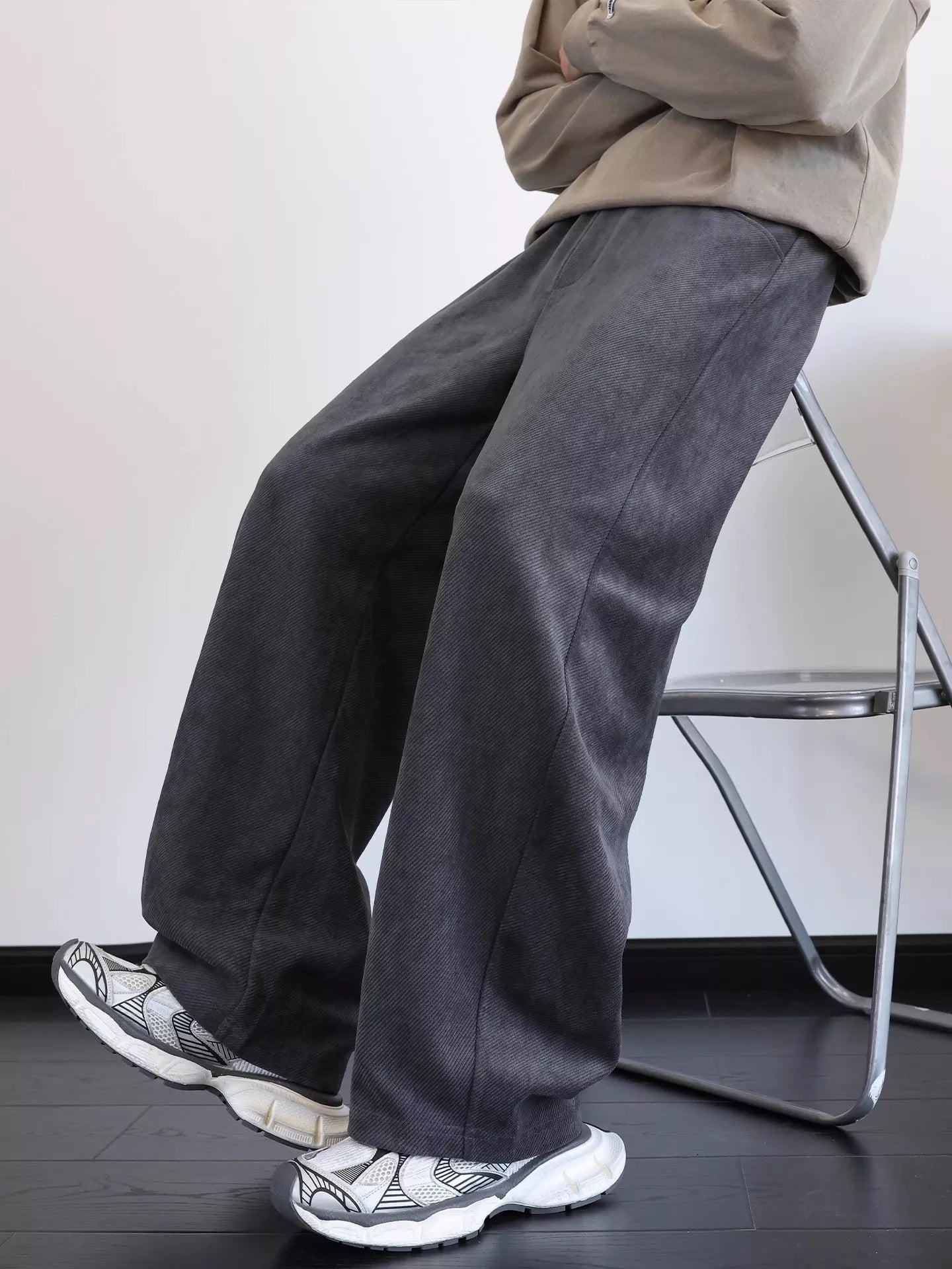 Men's Plus Size Vintage Washed Wide Leg Pants