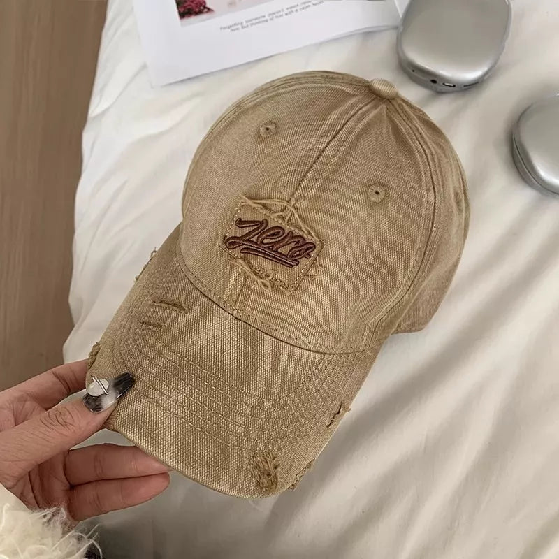 Distressed Washed Cotton Baseball Cap