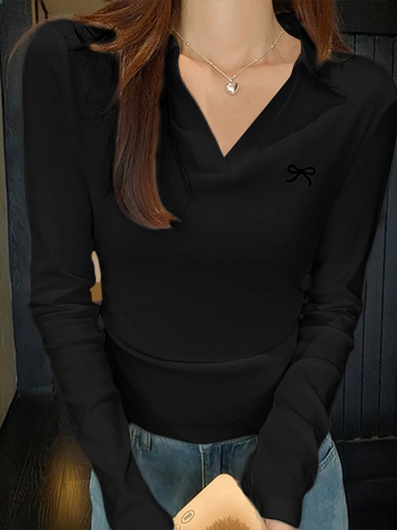 Johnny Collar Long Sleeve T-Shirt
