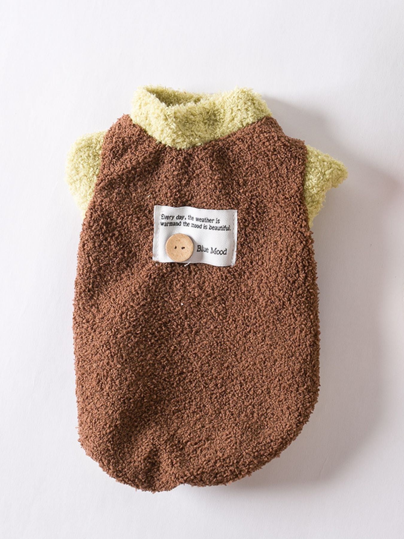 Fleece Pet Sweater with Button Decor