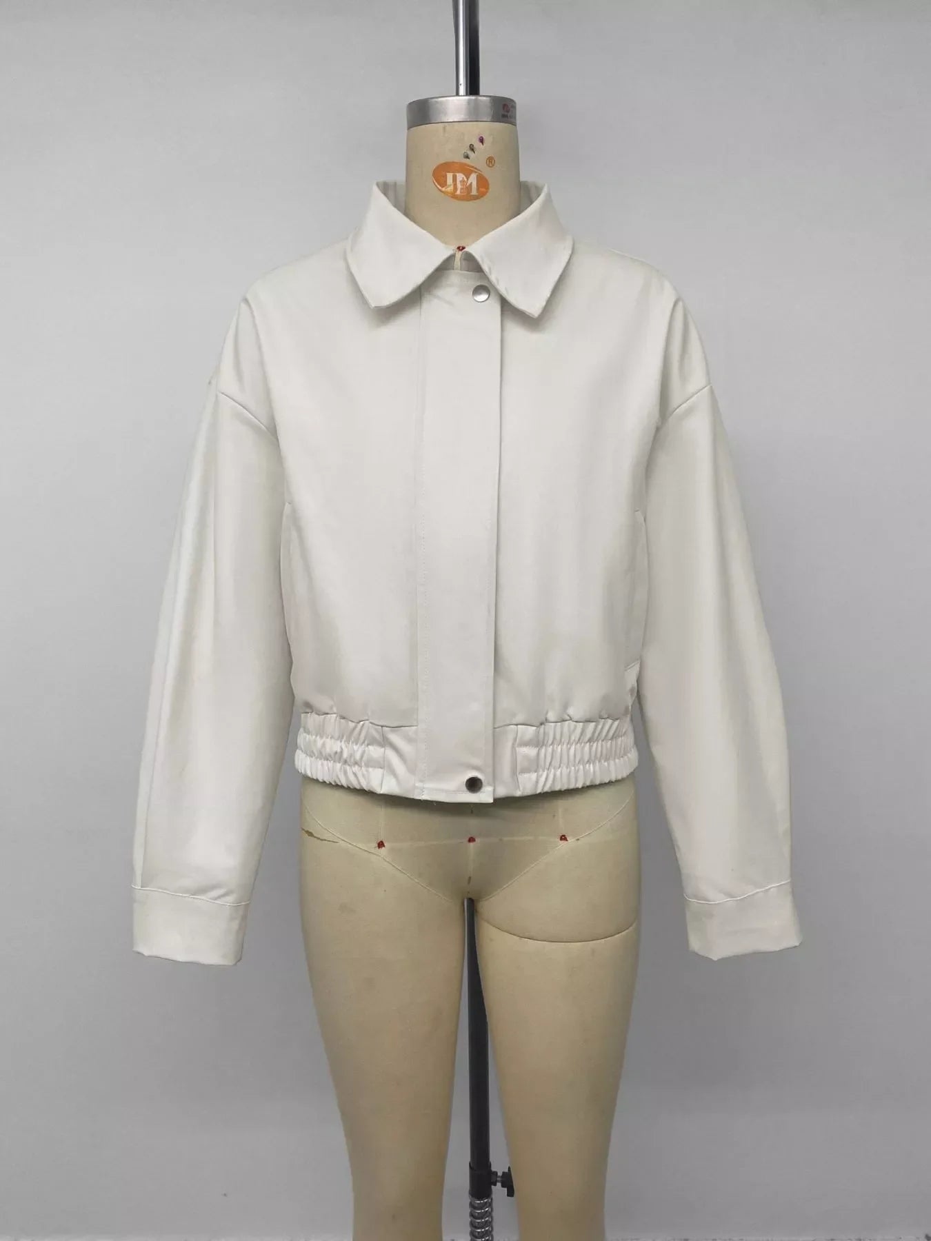Cropped Faux Leather Jacket