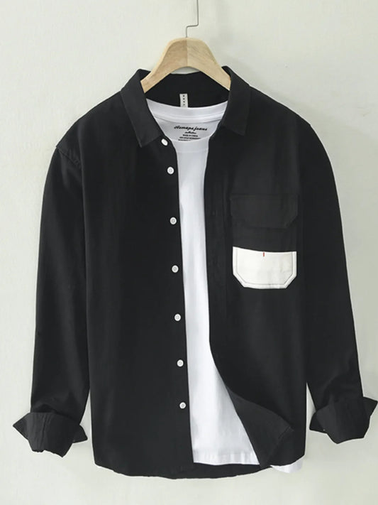 Men's Plus Size Button Up Long Sleeve Shirt