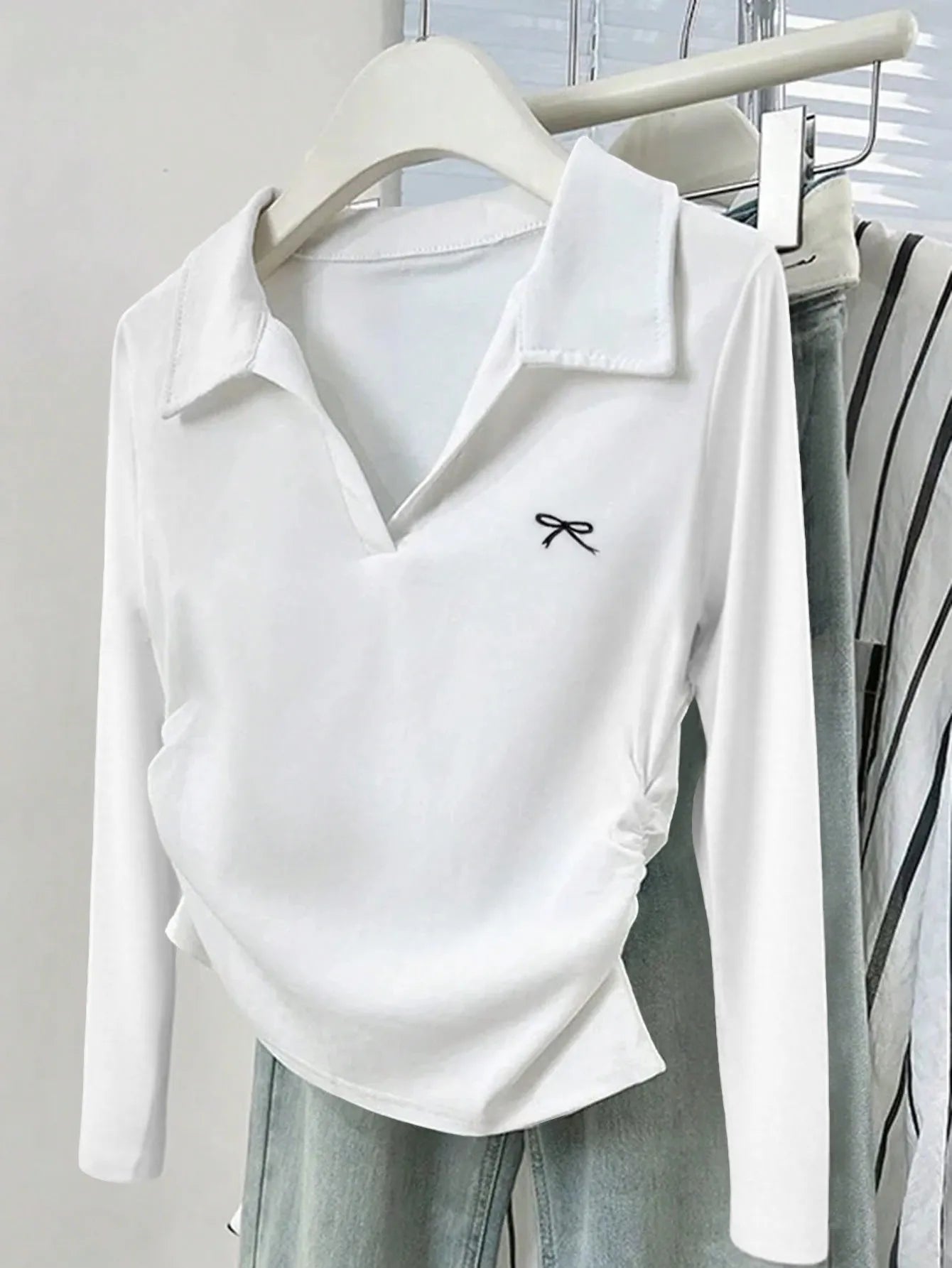 Johnny Collar Long Sleeve T-Shirt