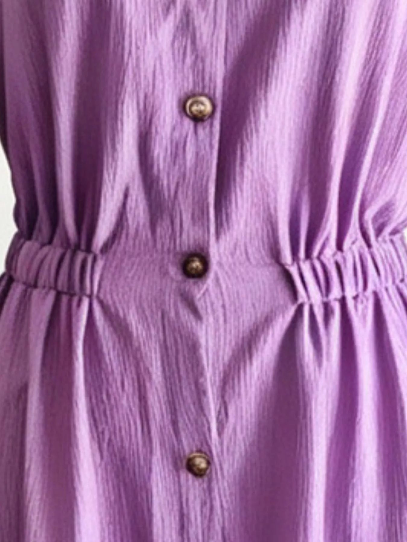 Full Size Textured Button Down Long Sleeve Maxi Dress Plus Size