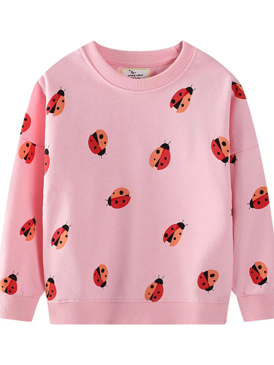 Children's Ladybug Print Crew Neck Sweatshirt