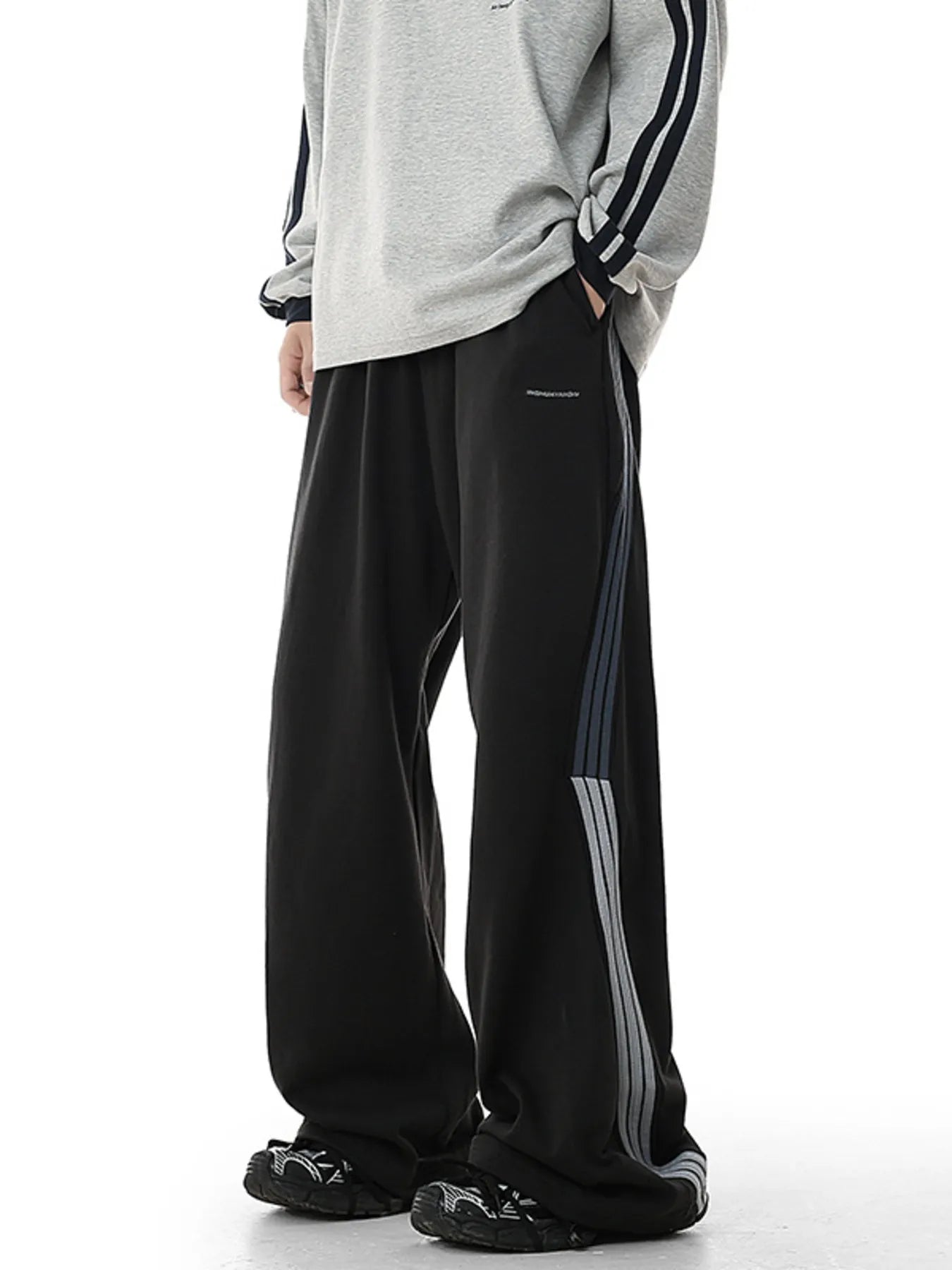 Men's Plus Size Side Striped Relaxed Fit Casual Pants
