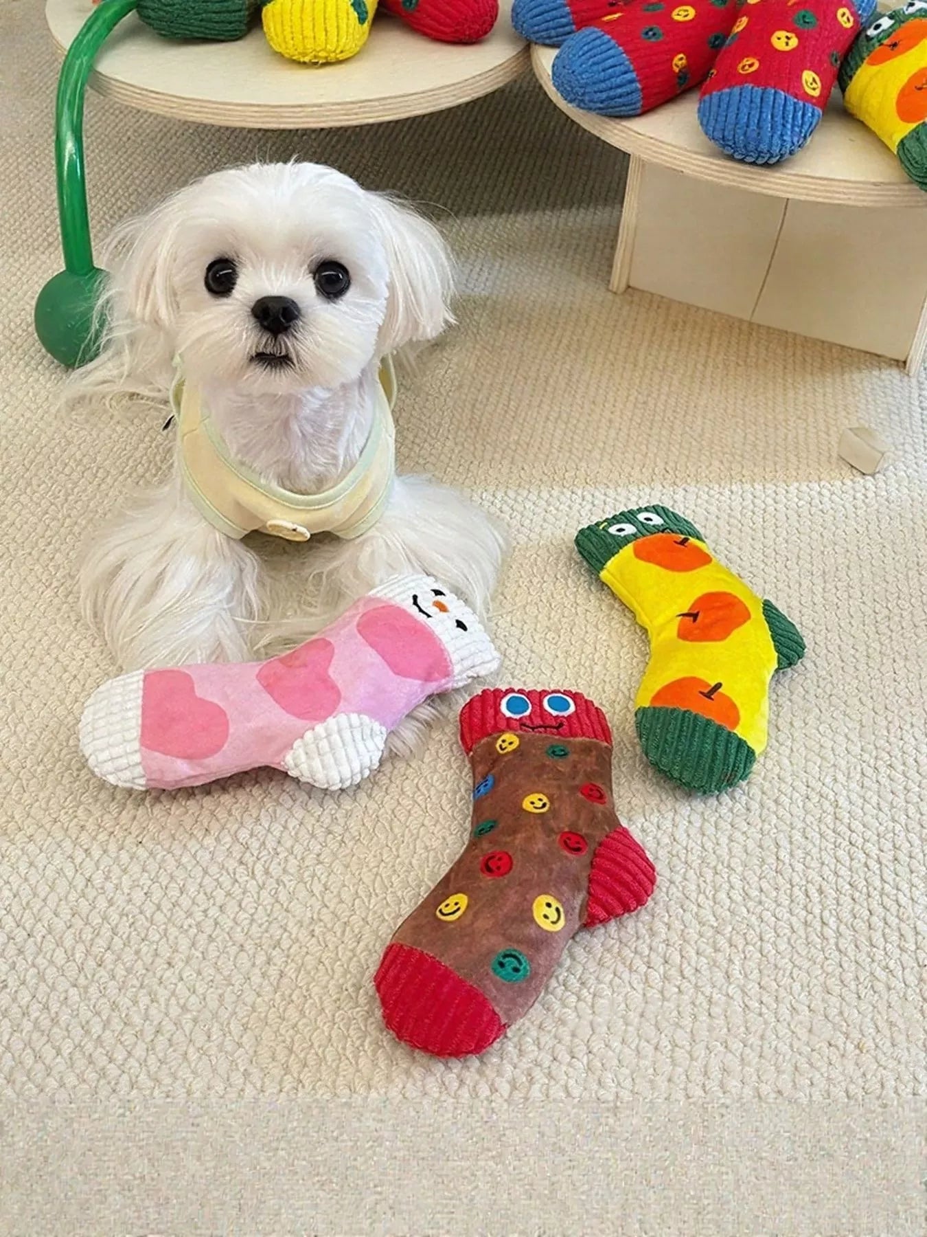 Cartoon Socks Pet Plush Toys