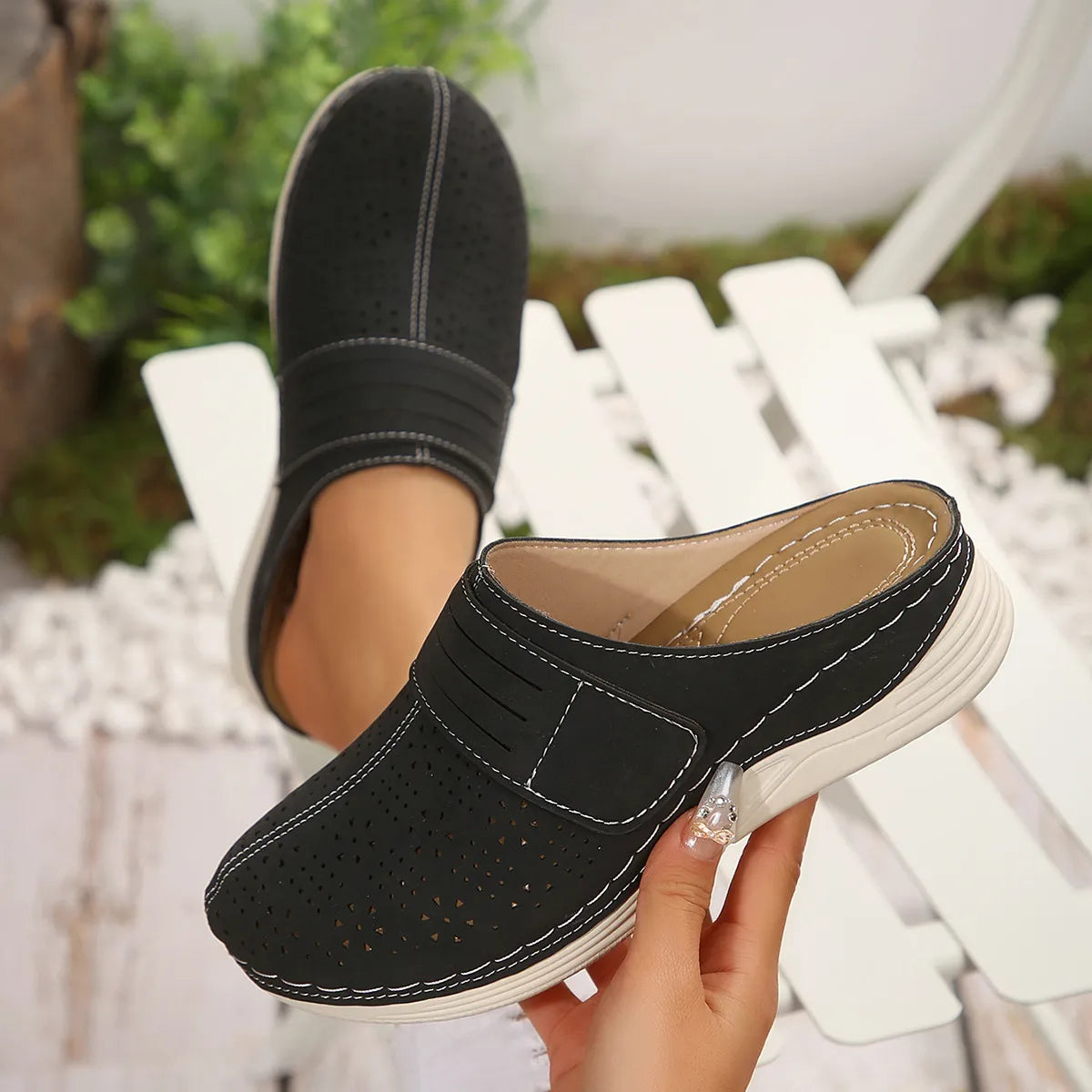 Round Toe Wedge Sandals