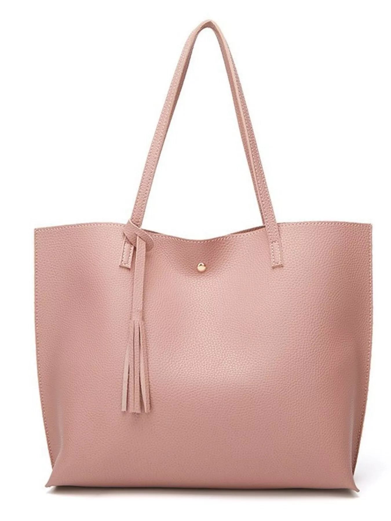 PU Leather Tote Bag with Tassel