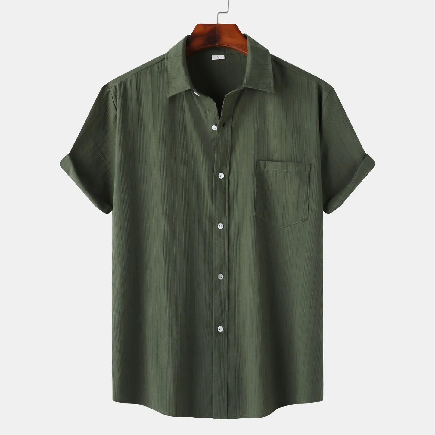 Men's Short Sleeve Button Down Shirt with Chest Pocket