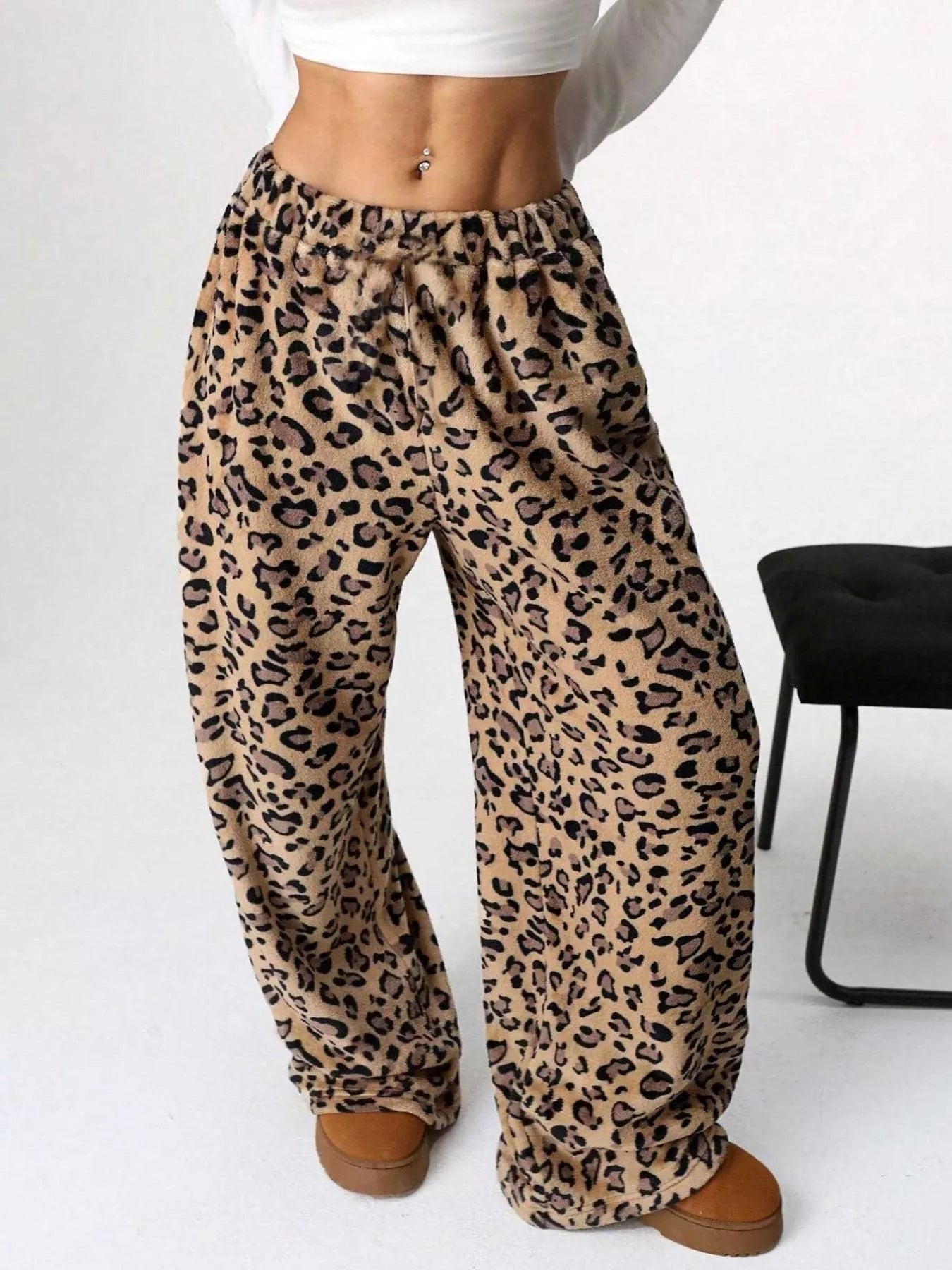 Drawstring Wide Leg Pants
