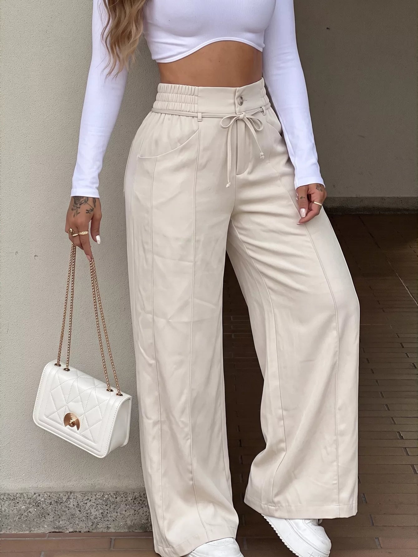 High-Waisted Wide-Leg Pants
