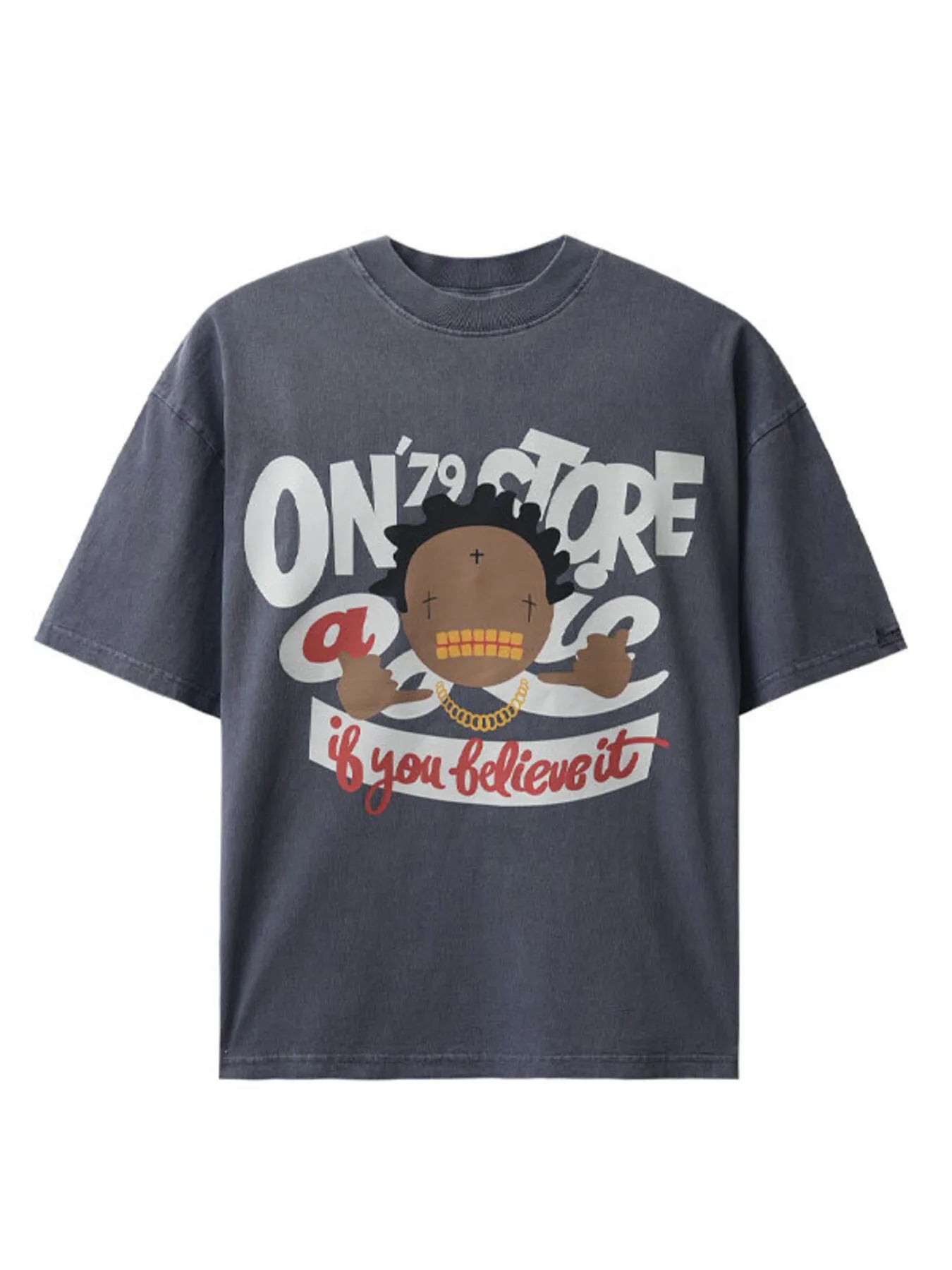 Men's Graphic Round Neck Short Sleeve T-Shirt