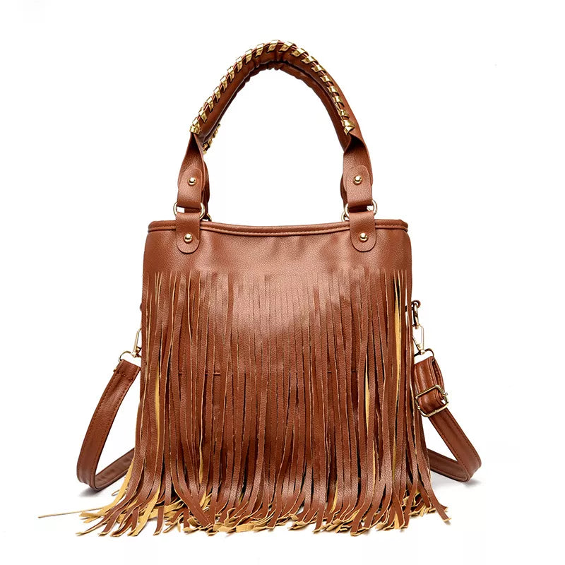 Fringe PU Leather Handbag