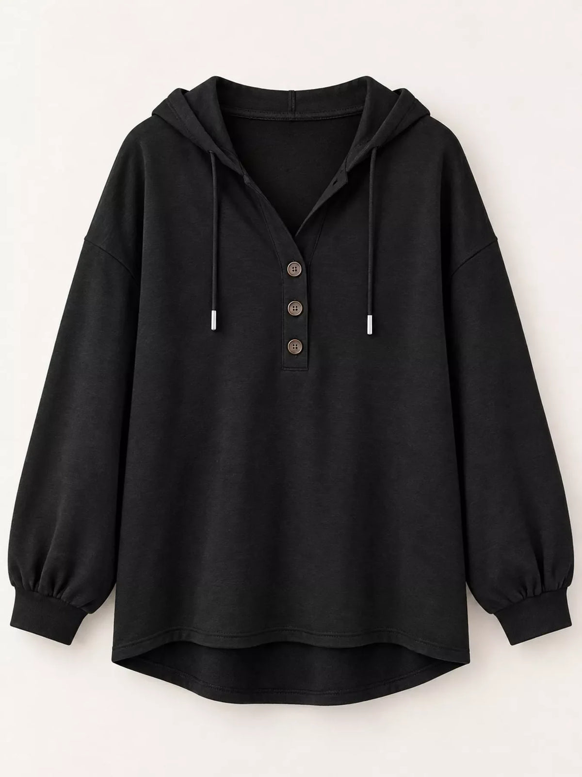 Drawstring Dropped Shoulder Hoodie