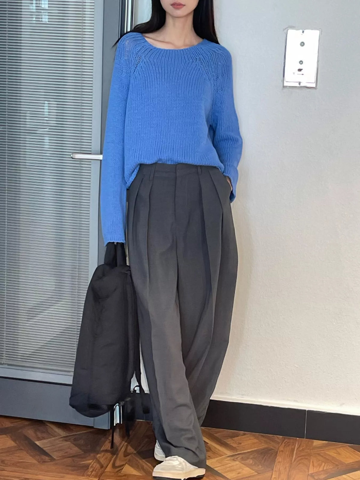 High-Waisted Pleated Wide-Leg Pants
