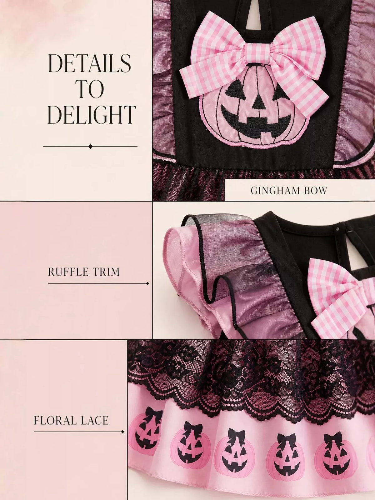 Children's Halloween Lolita Style Pumpkin Print Dress