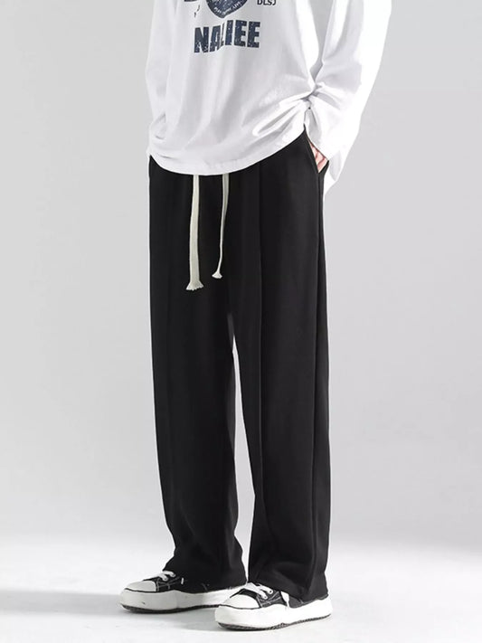 Men's Plus Size Casual Wide Leg Drawstring Pants