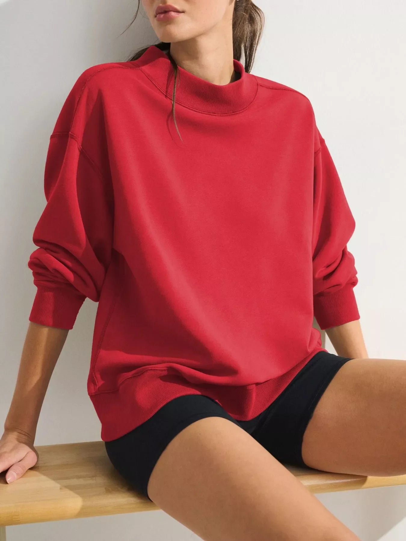 Mock Neck Oversized Sweatshirt