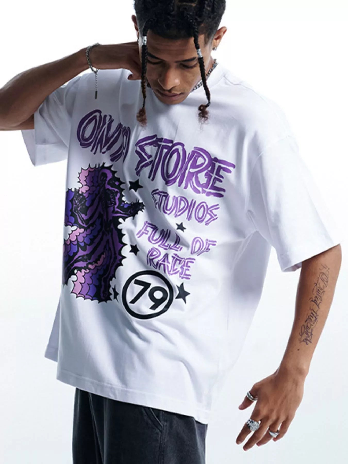 Men's Graphic Round Neck Short Sleeve T-Shirt