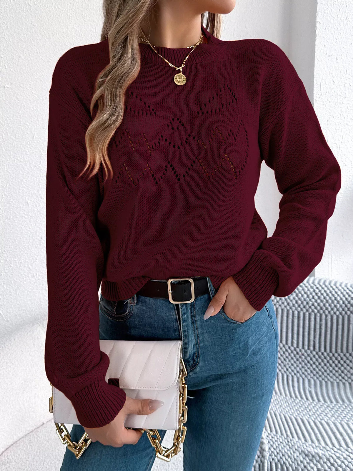 Halloween Pumpkin Face Knit Top