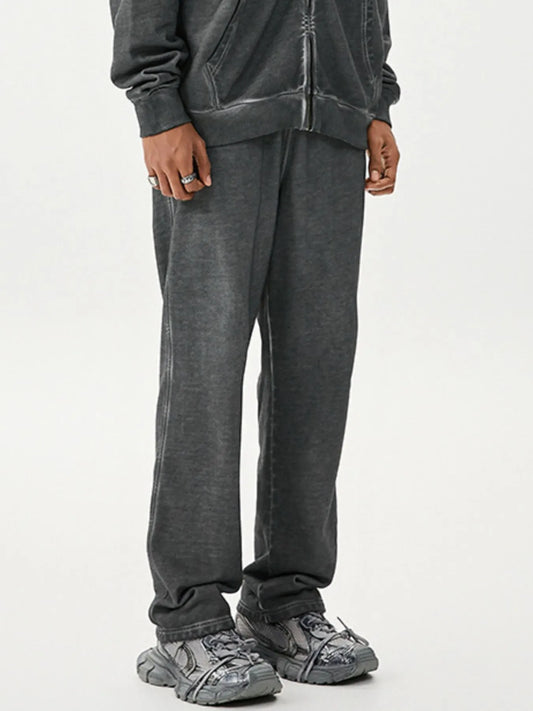 Men's Drawstring Washed Straight Sweatpants