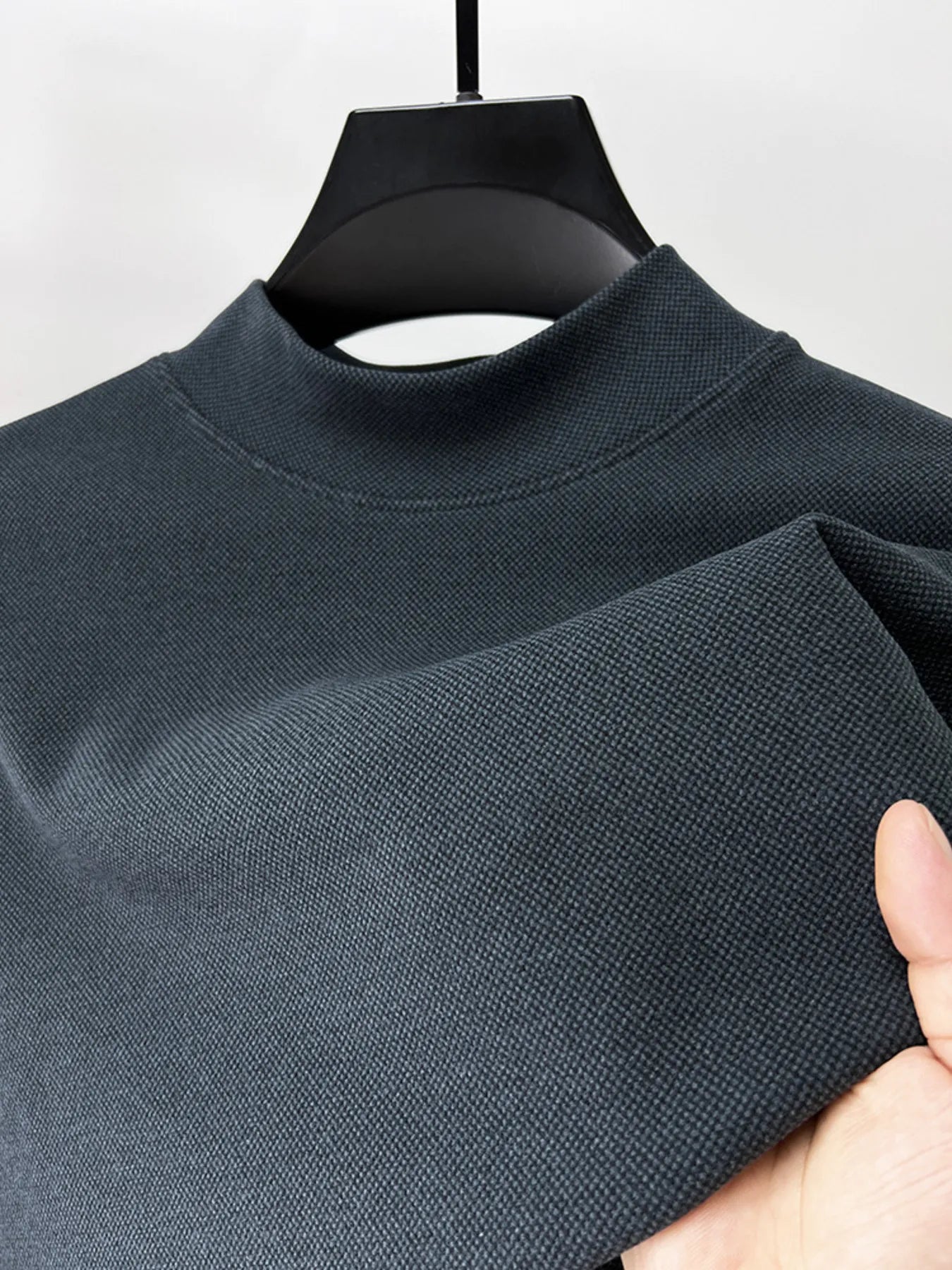 Men's Plus Size Mock Neck Long Sleeve Top