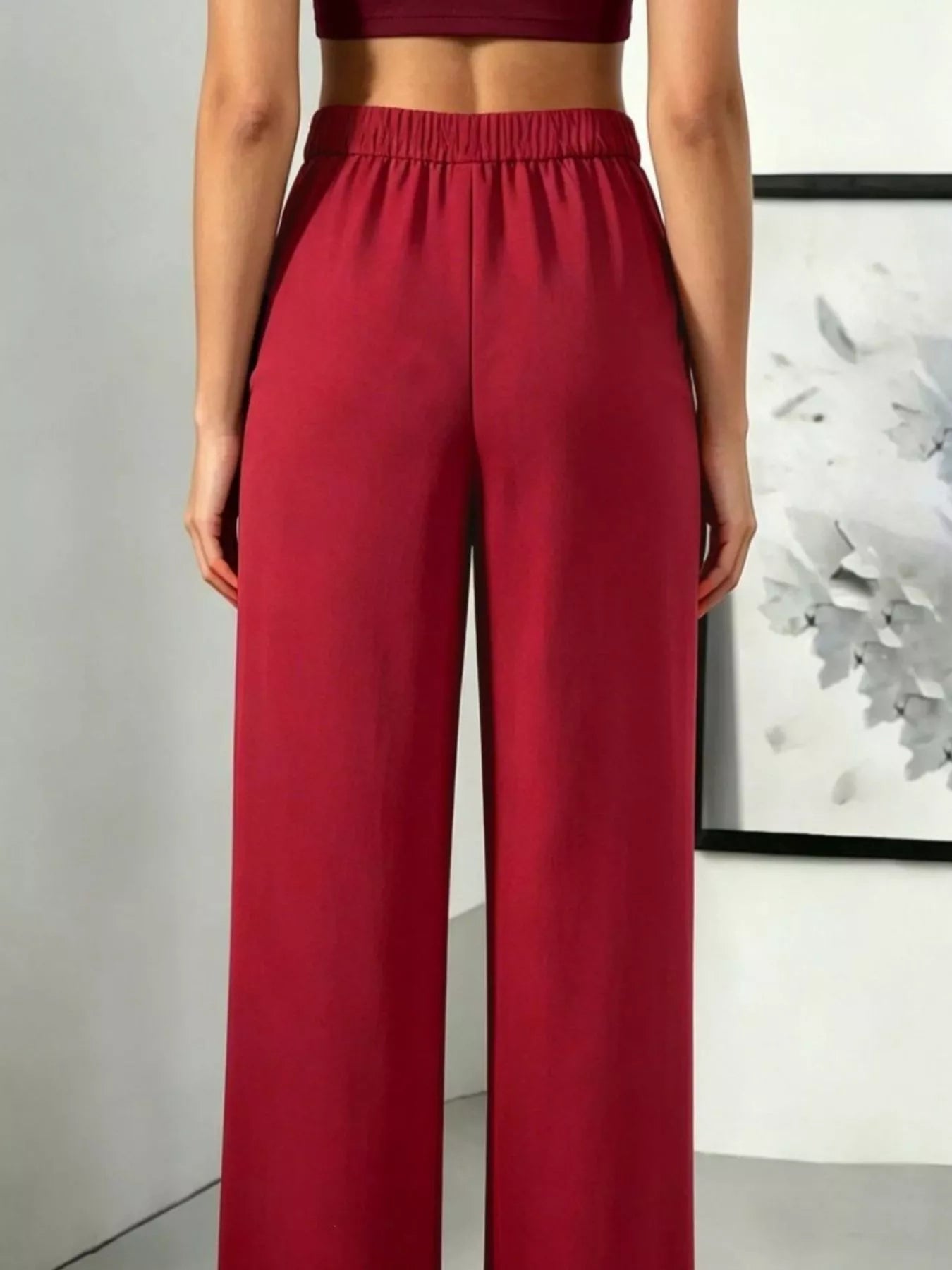 High-Waisted Pleated Wide-Leg Pants