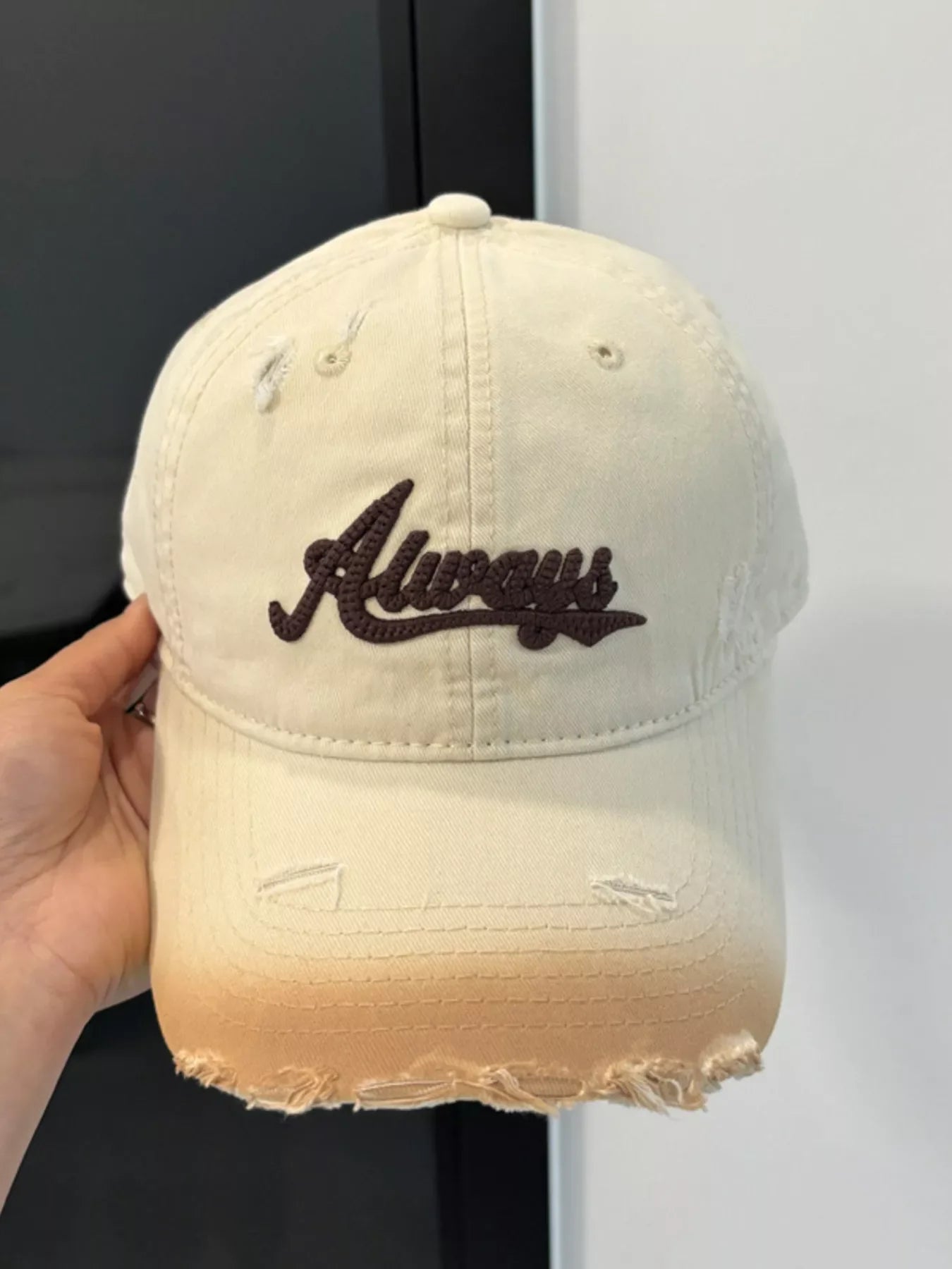 Distressed Embroidered Baseball Cap