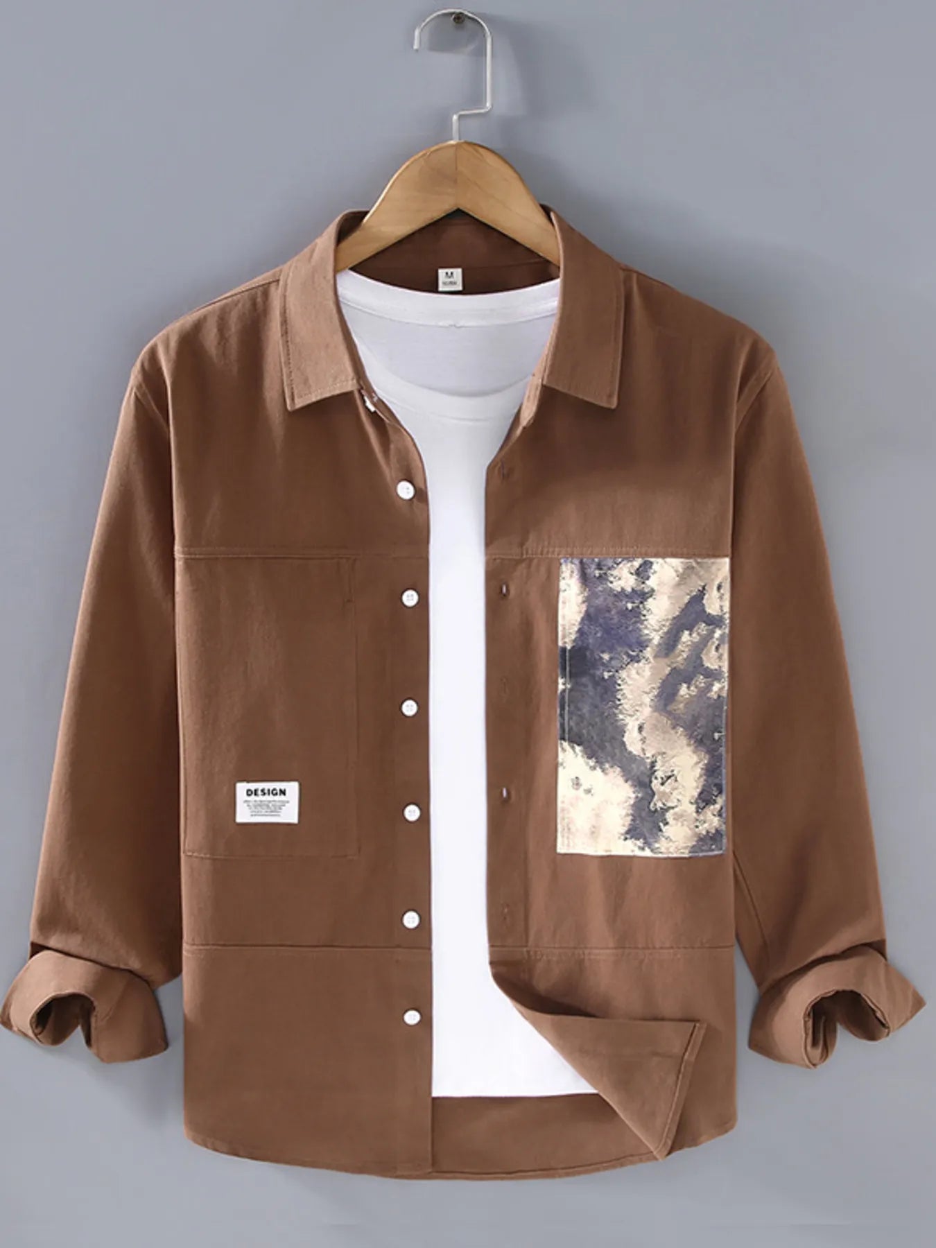 Men's Plus Size Button Up Long Sleeve Shirt
