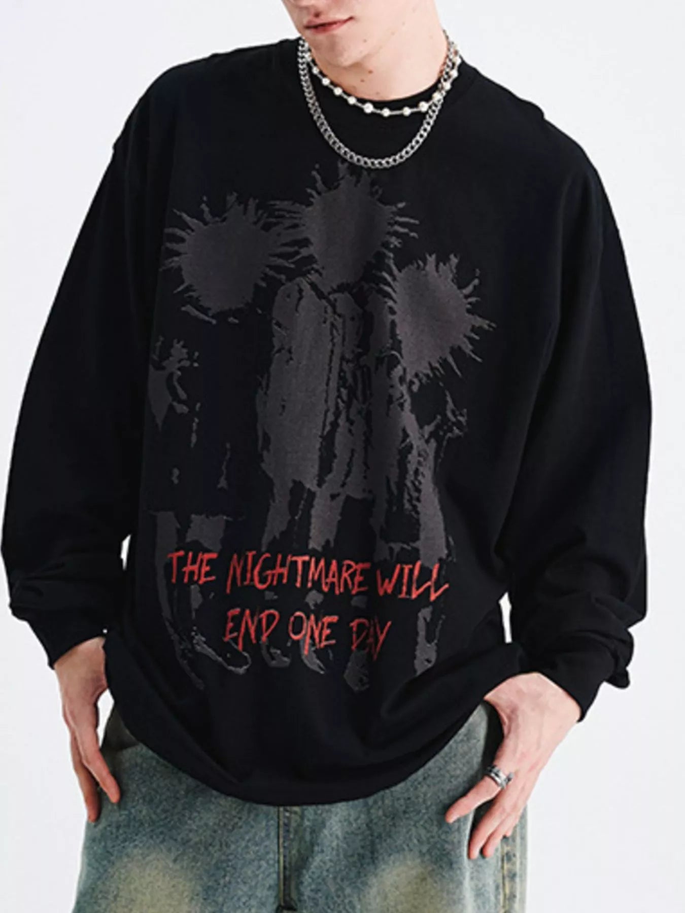 Men's Plus Size Graphic Long Sleeve T-Shirt