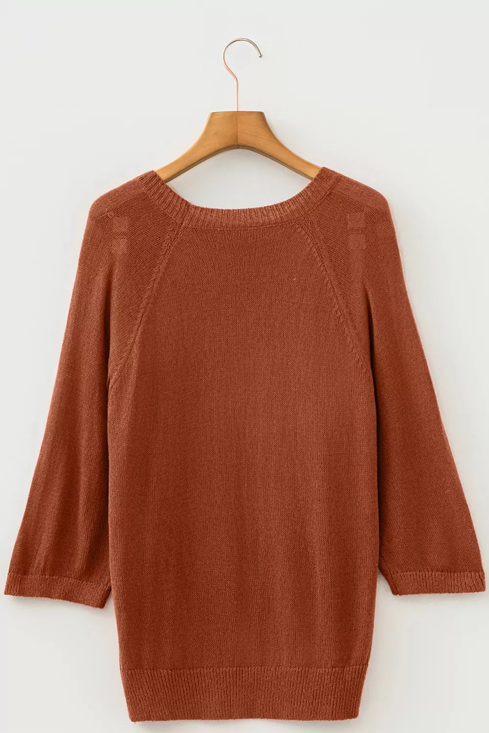 Ribbed Knit Round Neck Short Sleeve Sweater