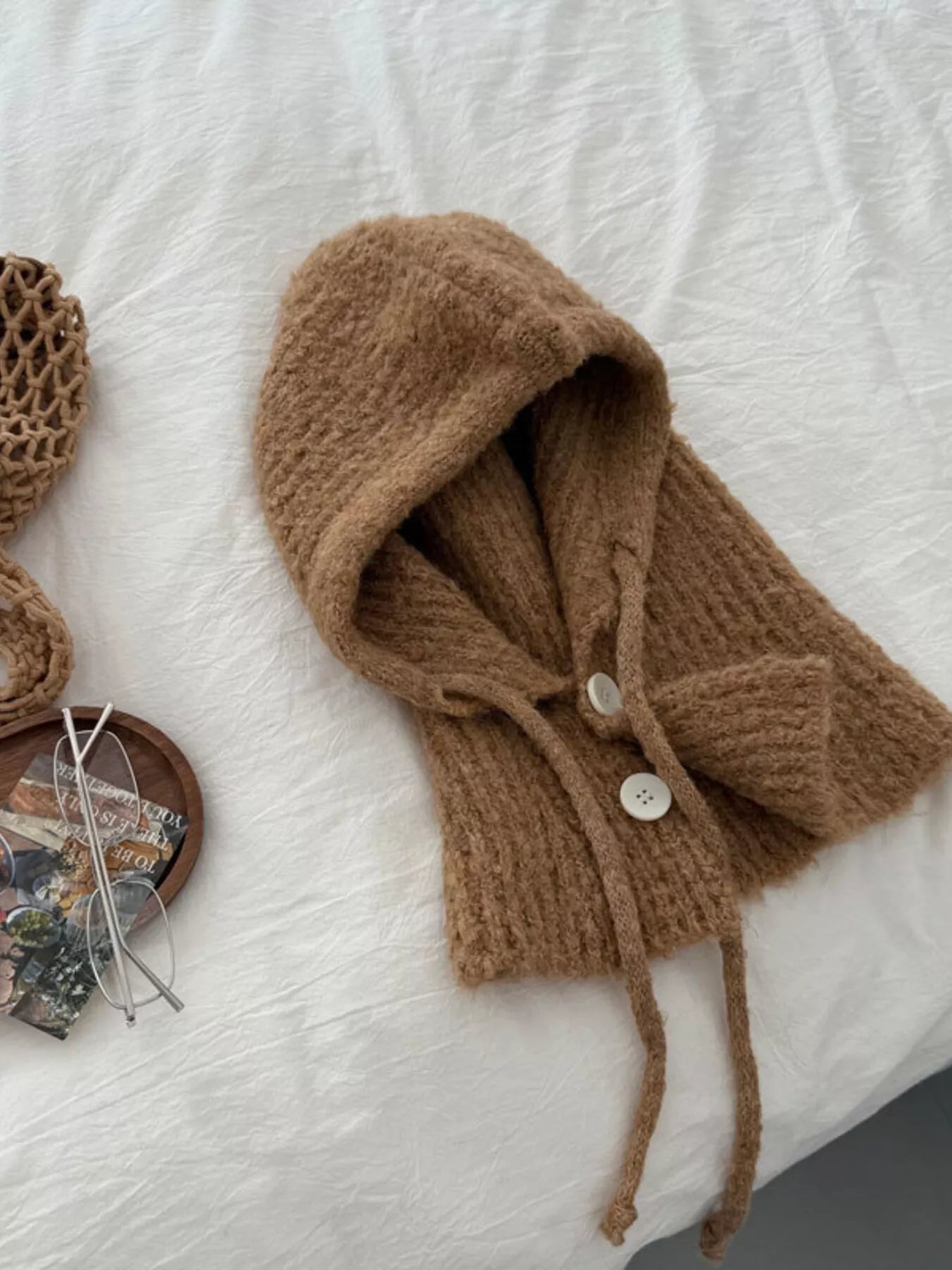 Cozy Knit Button Detail Hat