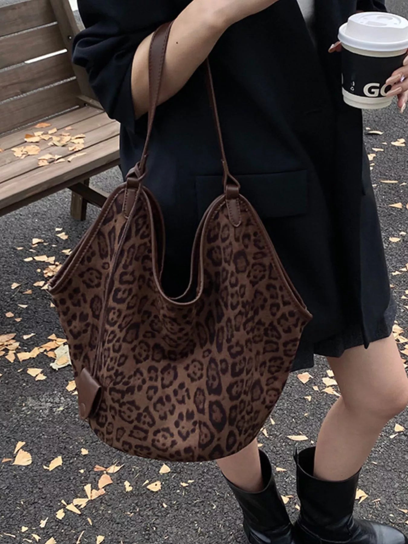 Leopard Print Large Tote Bag