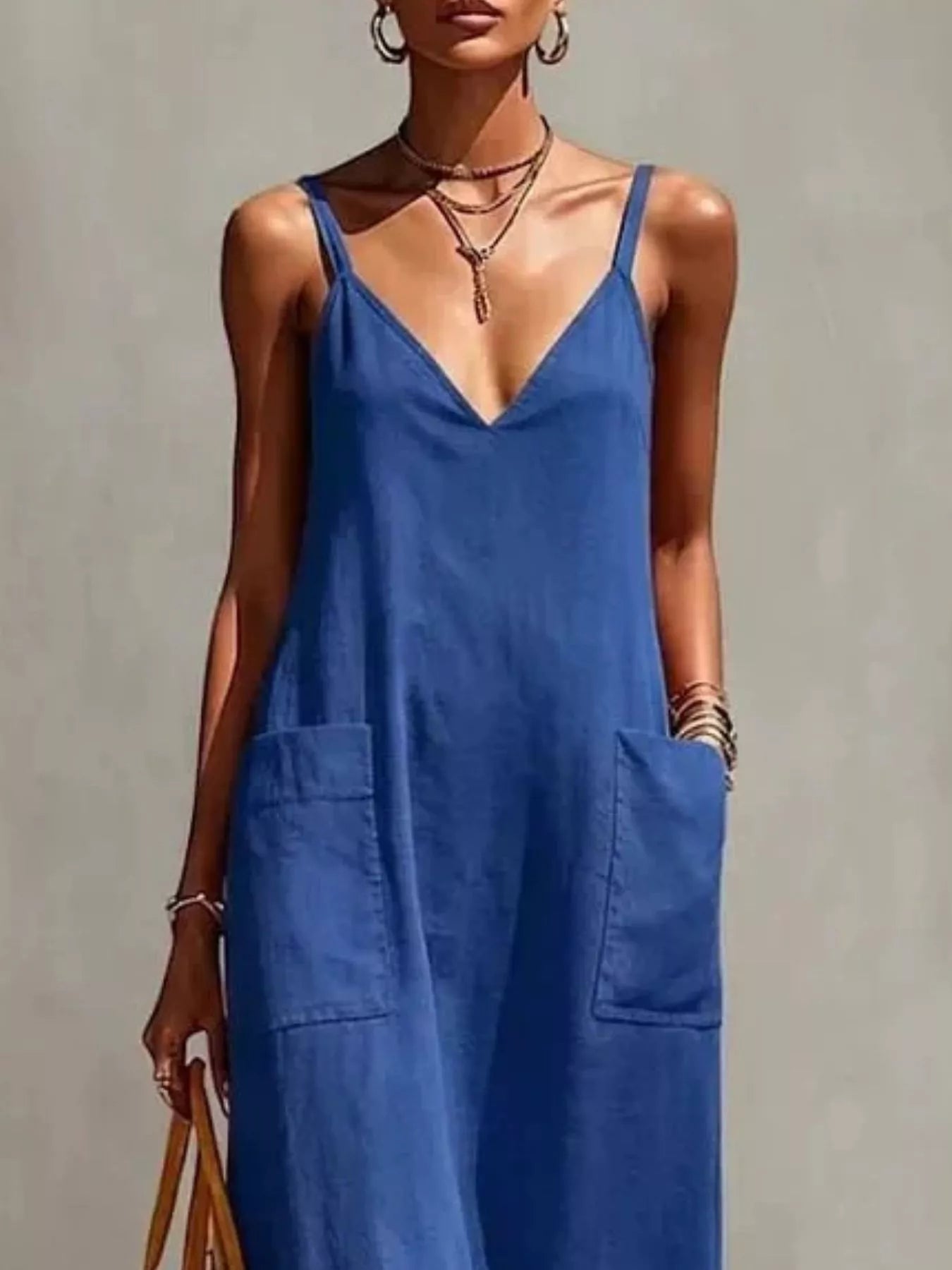Full Size Fringe V-Neck Spaghetti Strap Dress Plus Size