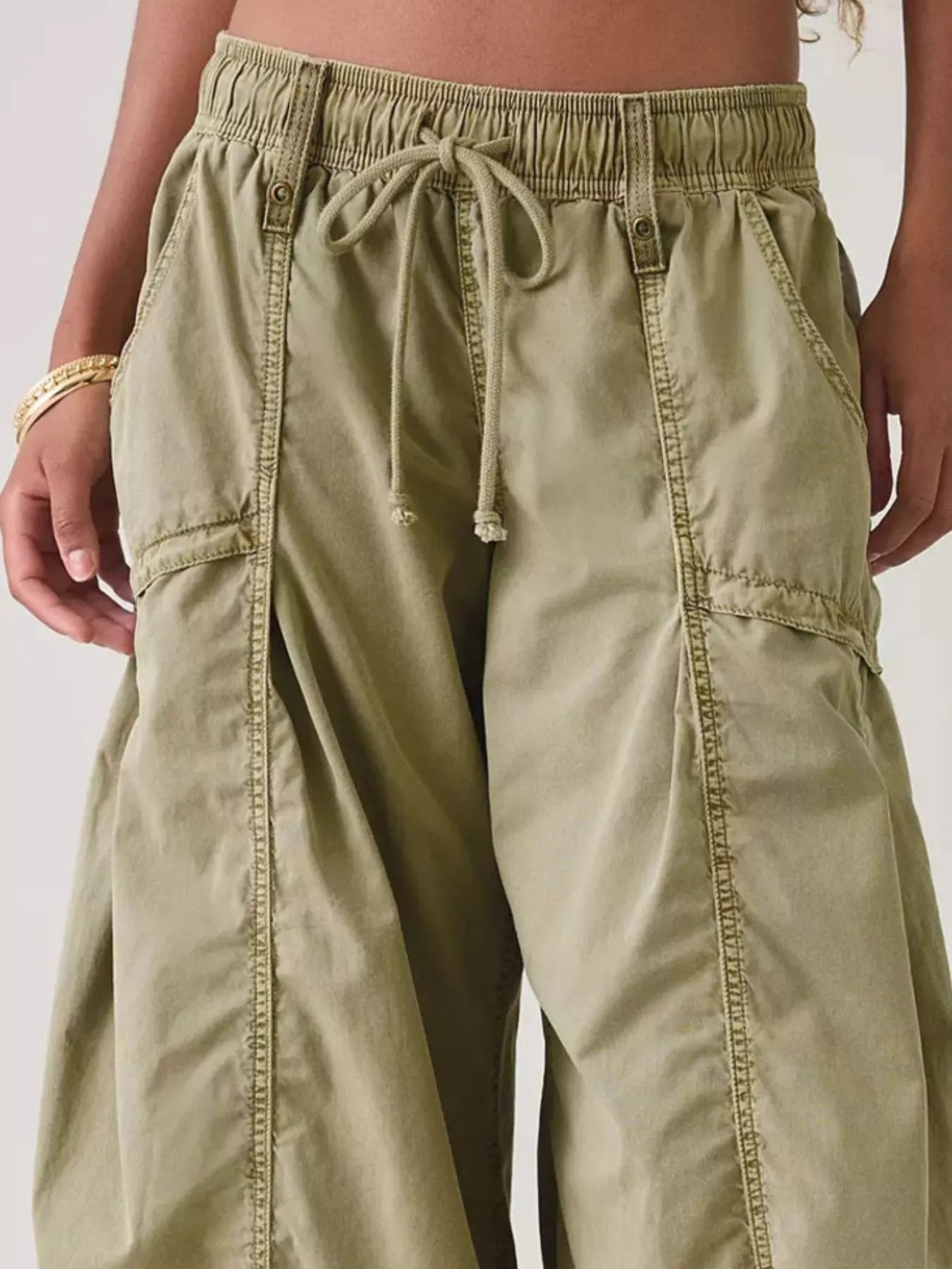 High-Waisted Cargo Wide-Leg Pants