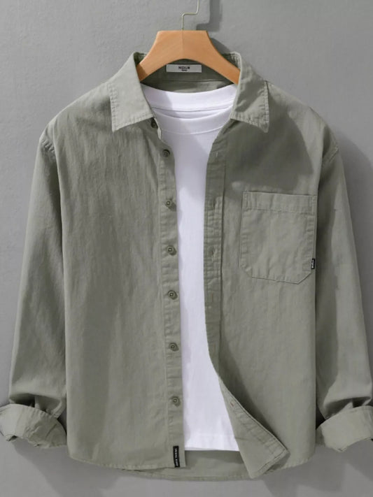 Men's Plus Size Button Up Long Sleeve Shirt
