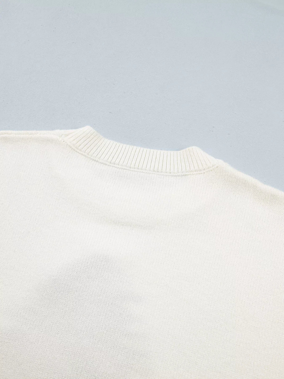 Christmas Tree Bow Drop Shoulder Knit Sweater