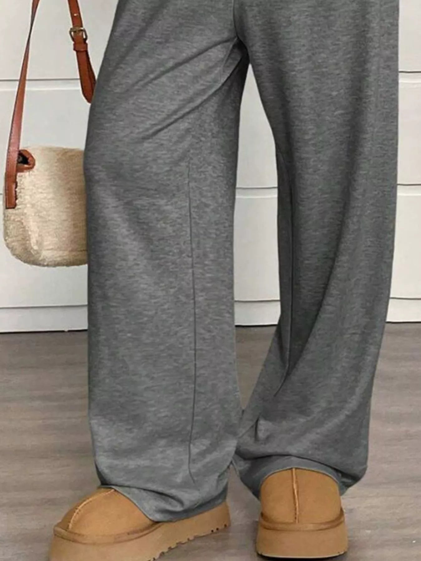 High-Waisted Wide-Leg Pants with Drawstring