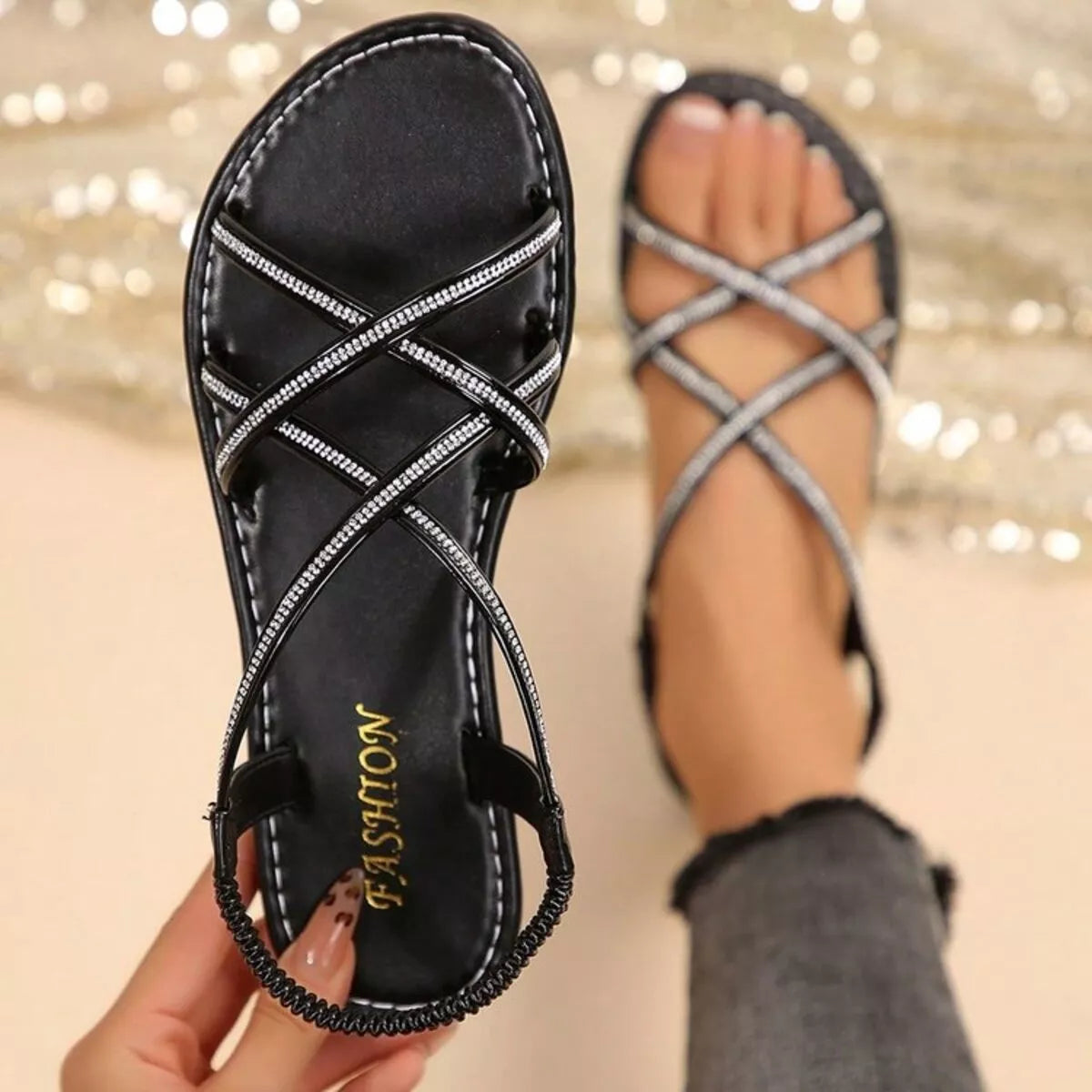 Open Toe Flats Sandals