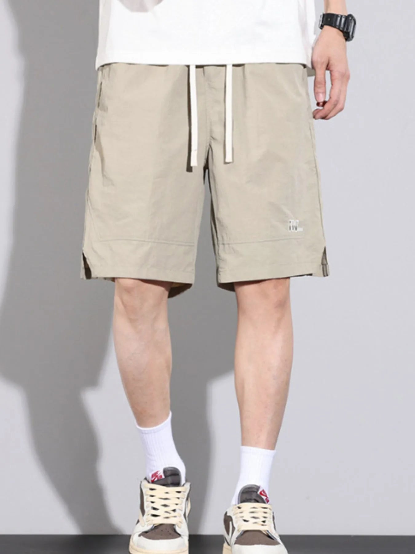 Men's Plus Size Drawstring Basketball Shorts with Side Pockets