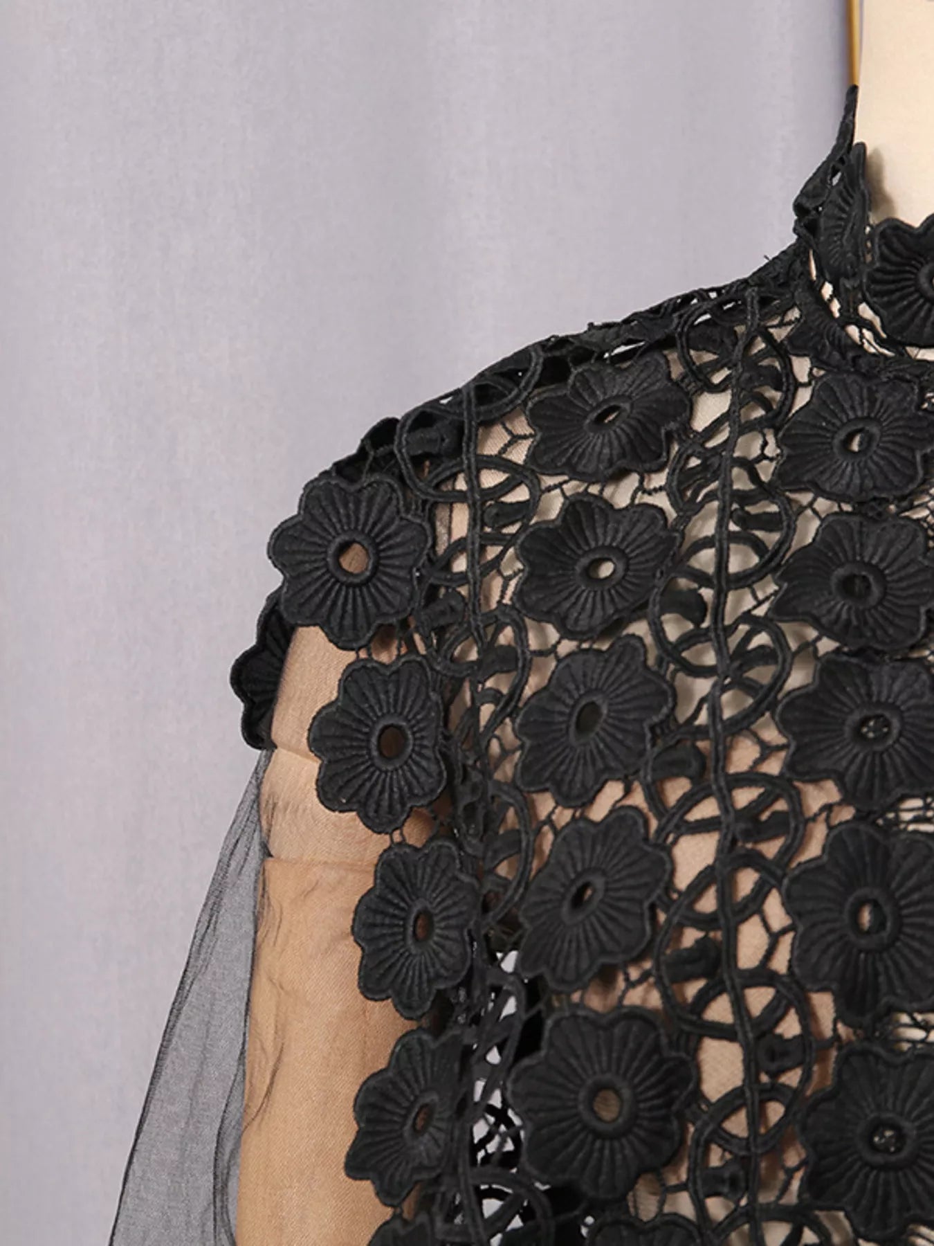 Lace Sheer Sleeve Mini Dress