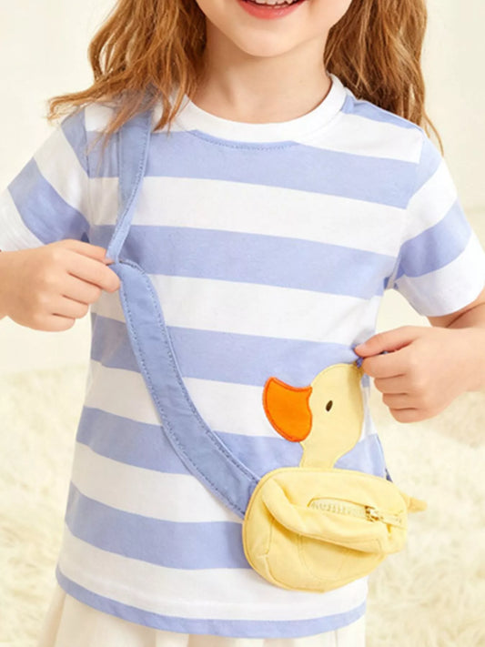 Children's Duck Applique Striped T-Shirt