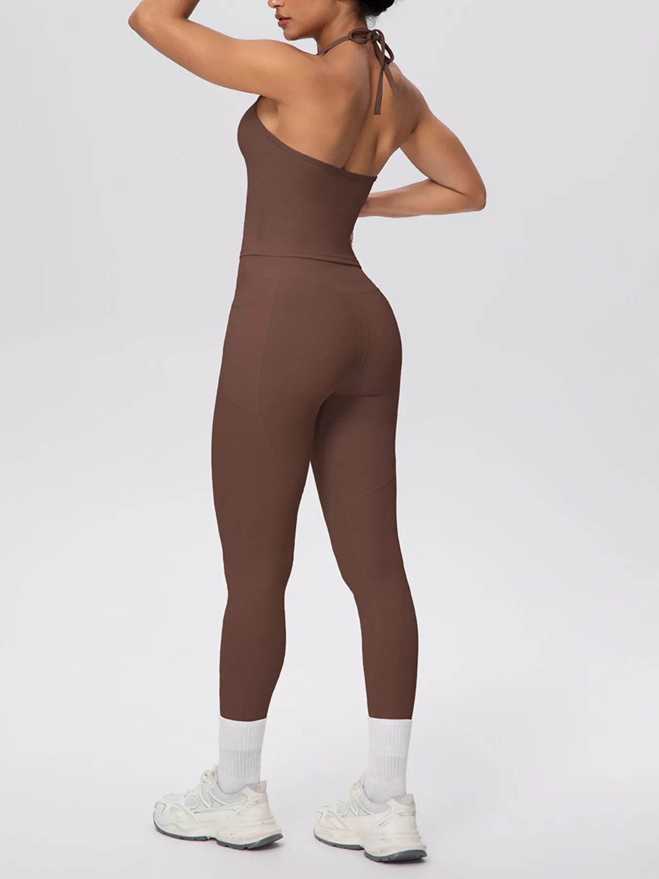 Halter Neck Cami and High-Waisted Leggings Active Set