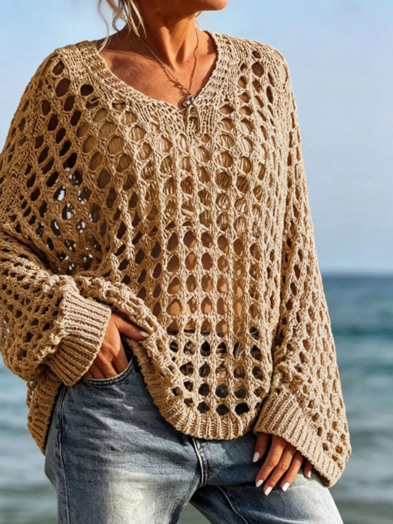 Lightweight Openwork Crochet Knit Cover Up