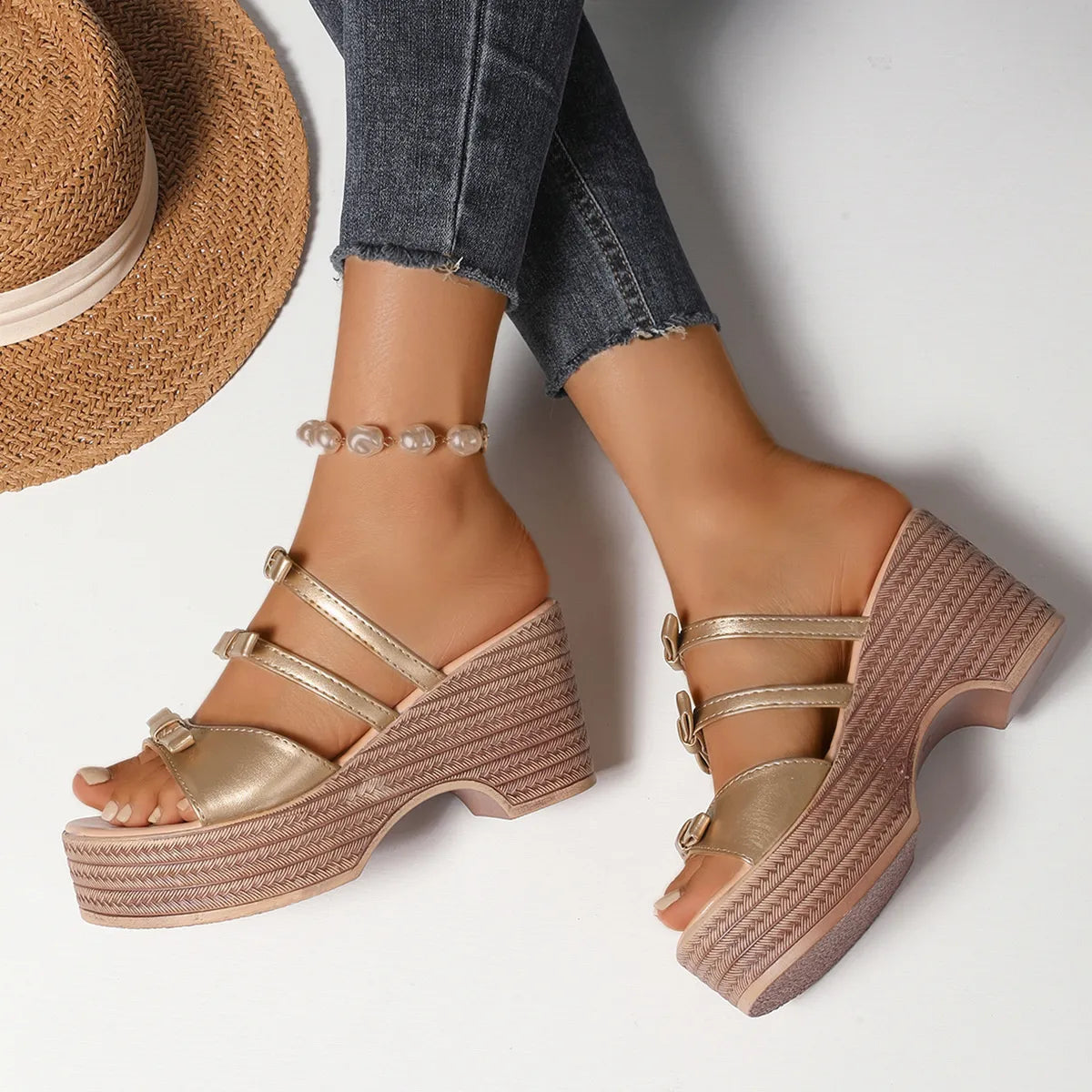 Strappy Platform Wedge Sandals
